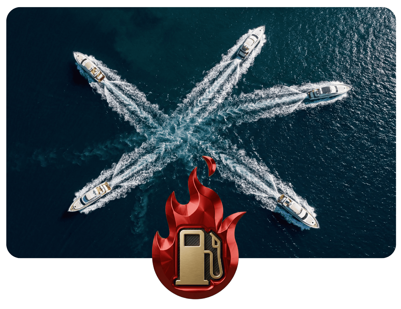 Inefficient marine advertising budget with no ROI, symbolizing a yacht engine running without moving forward.