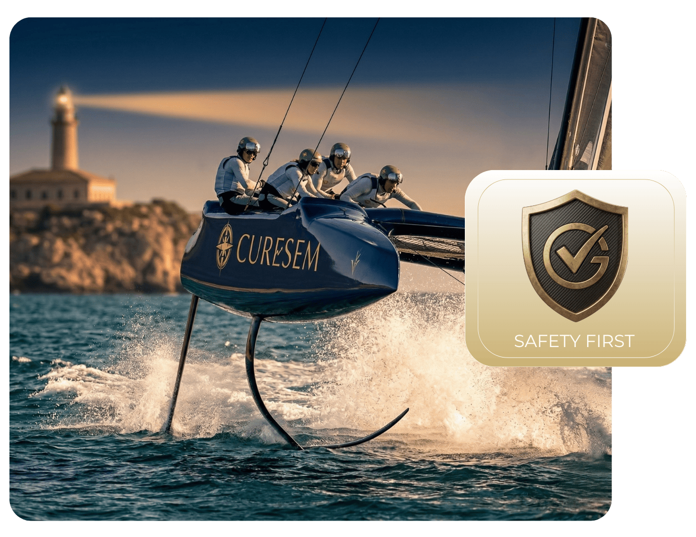 Trusted marine digital marketing agency guarantee seal for yachting and maritime business growth.